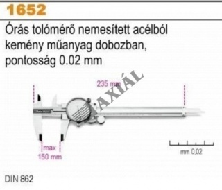 Tolómérő órás 150mm 0.02mm