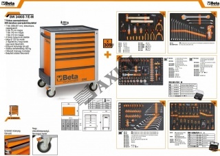 7-fiókos szerszámkocsi 309r. (narancs)