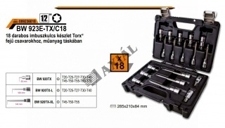 Torx imbusz dugó készlet 1/2 18r.