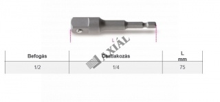 Adapter 1/2-1/4 75mm