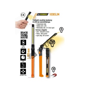 LED-es szerelőlámpa csuklós keskeny