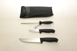 Kés készlet élezővel és tokkal