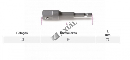 Adapter 1/2-1/4 75mm