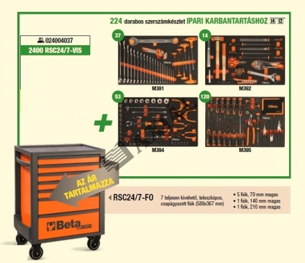 7-fiókos szerszámkocsi 224r.