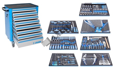 8-fiókos szerszámkocsi 325db szerszámmal